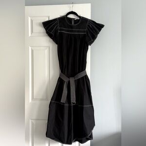 ULLA JOHNSON short sleeve belted dress 6